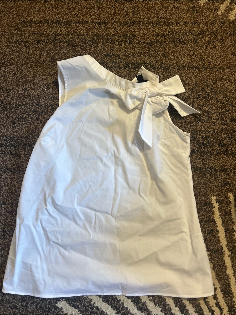Worthington White Bow-Neck Sleeveless Top